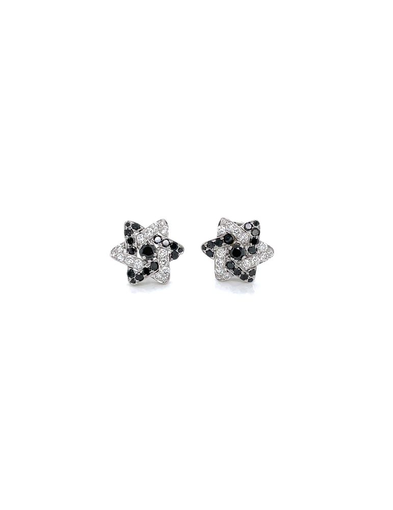 Star Studded Black Diamonds Earrings In 14 Karat