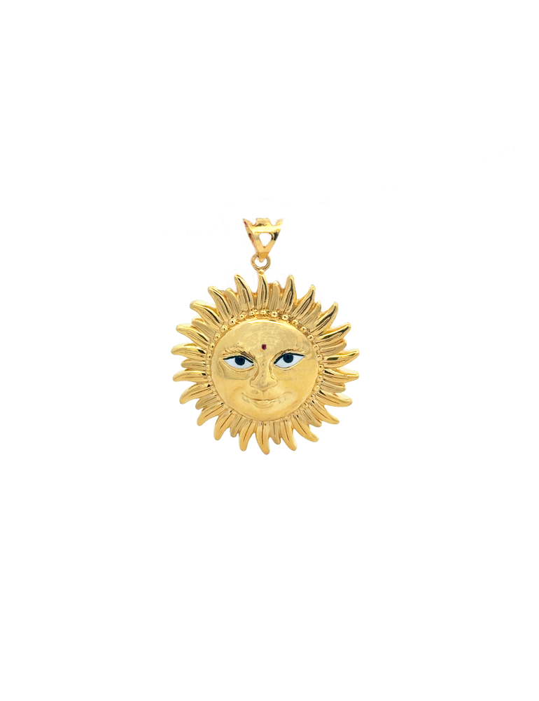 Gold Surya Pendant - 22 Karat