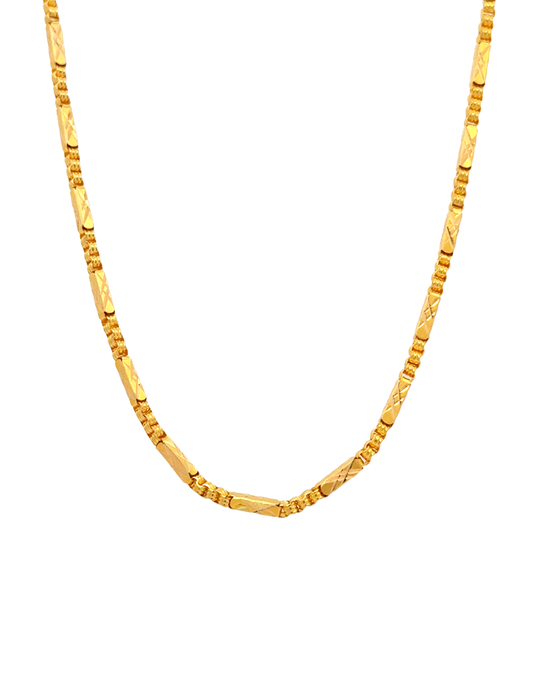 Kanor Prism Bar Sequence Gold Chain - 22 Karat