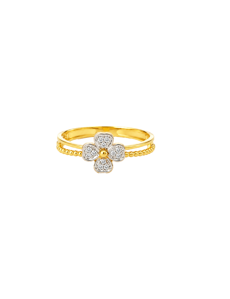 Floral Radiance Gold Ring 22 Karat