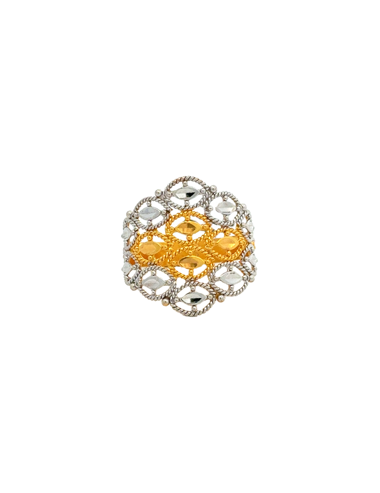Noorvine Dual-Tone Gold Ring - 22 Karat