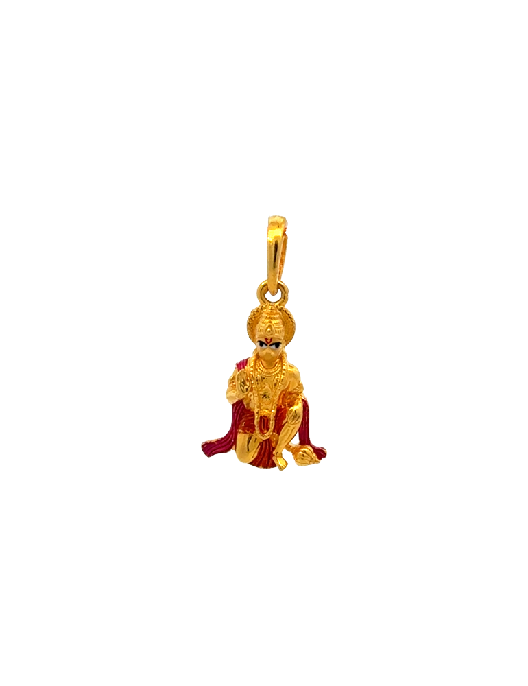 Gold hanuman Pendant - 22 Karat