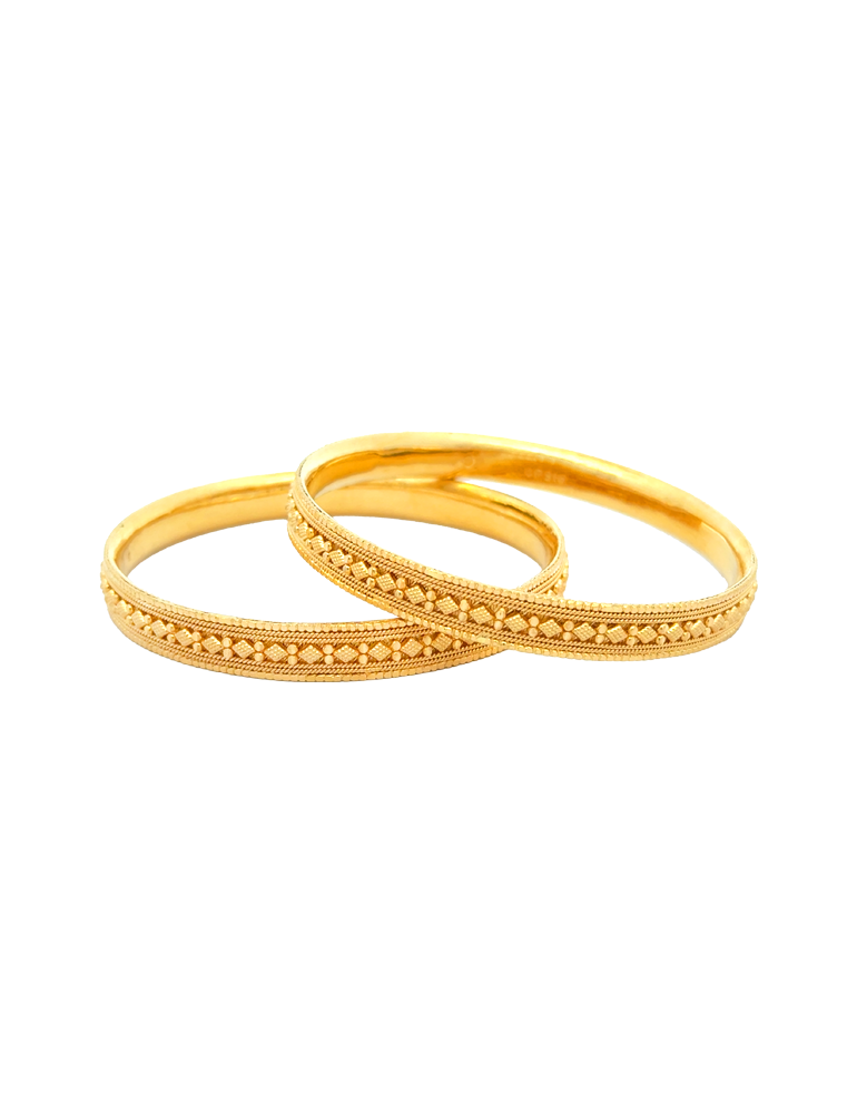 22K Svarnika Glow Gold Bangles - Set of 2