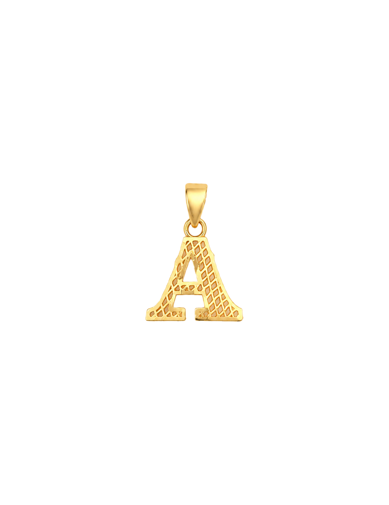 Initial 'A' Gold Pendant - 22 Karat