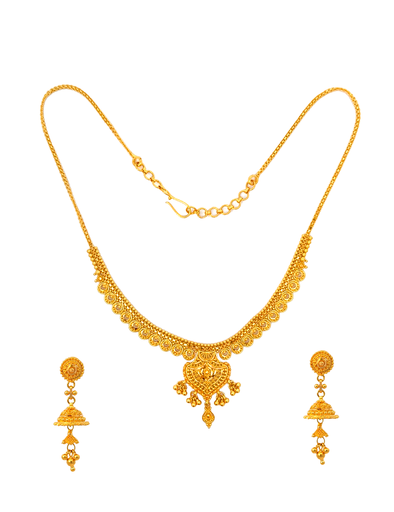 22 KT Yellow Gold Set With Earrings