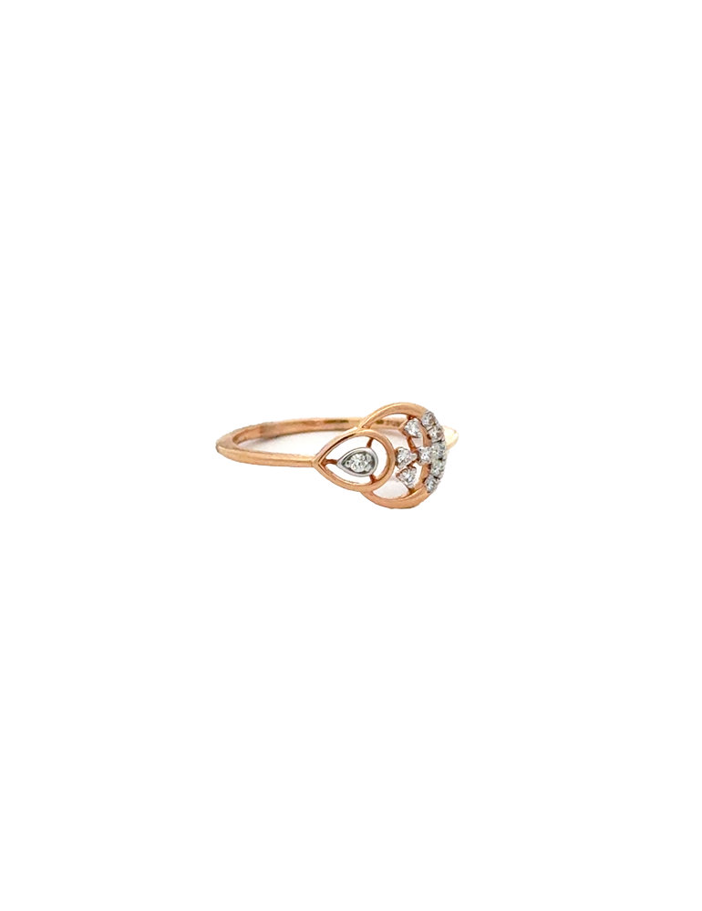 Diamond Rose Gold Ring - 18 Kt