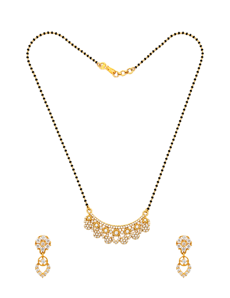 Radiant Petal Mangalsutra Set - 22 Karat