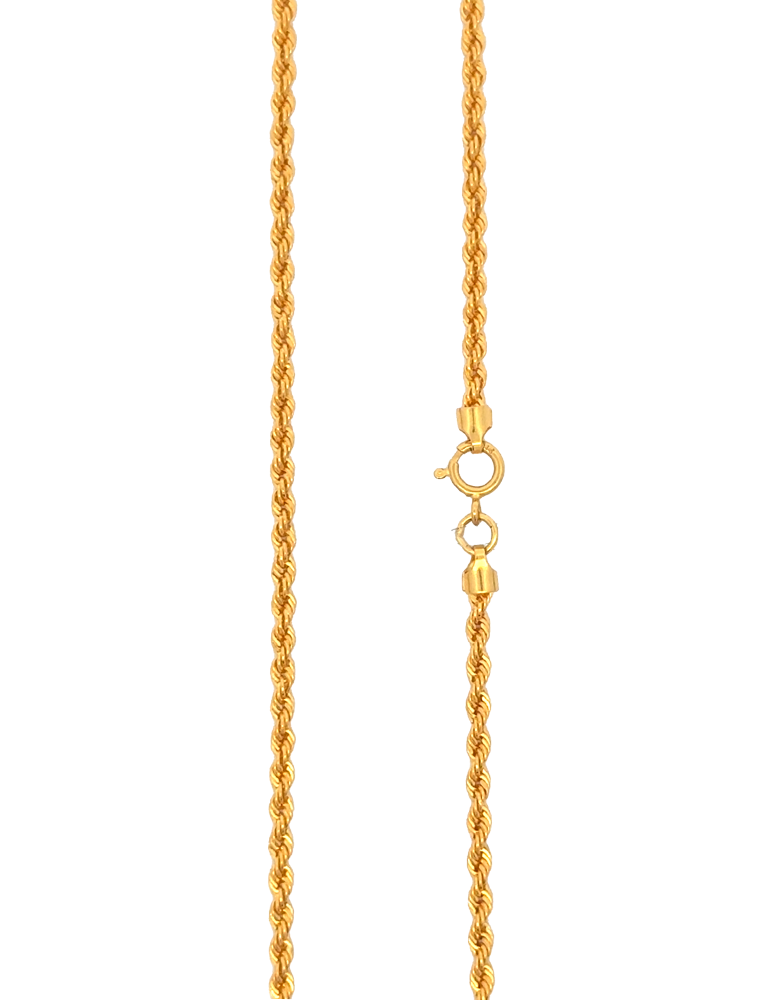 Gold Rope Chain - 22 Kt