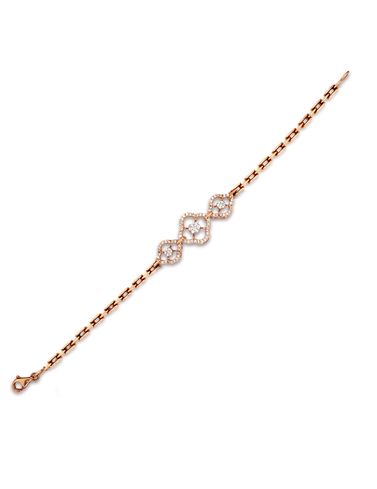 Diamond Rose Gold Bracelet 14 Karat