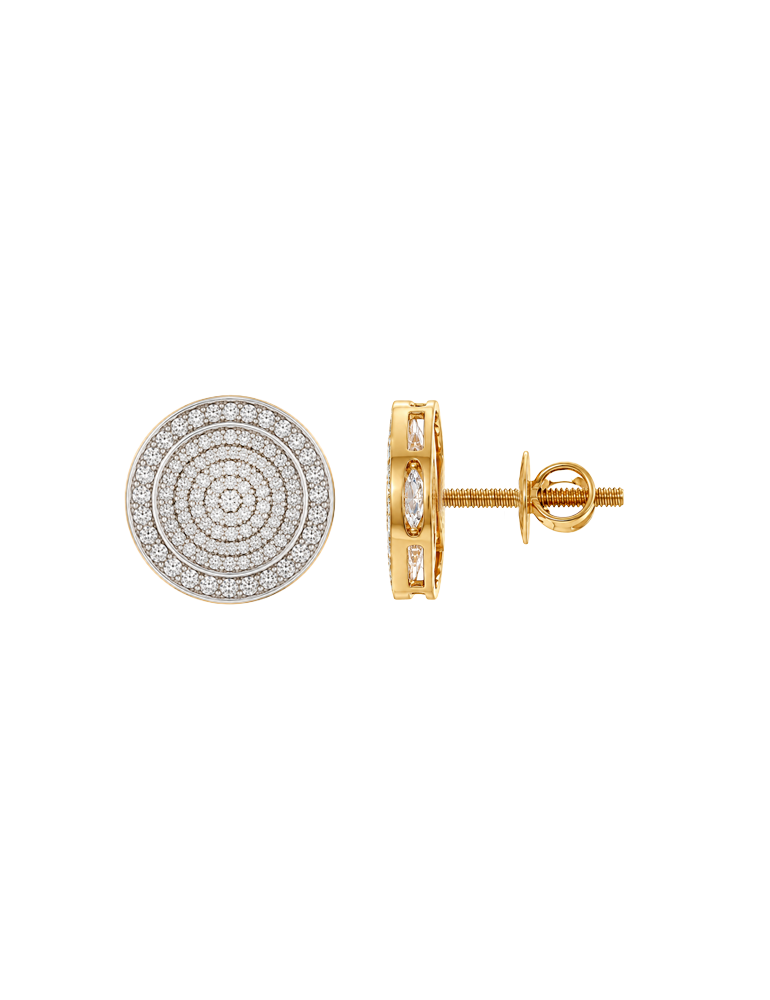 Solara Pavé Disc Earrings - 18 Karat