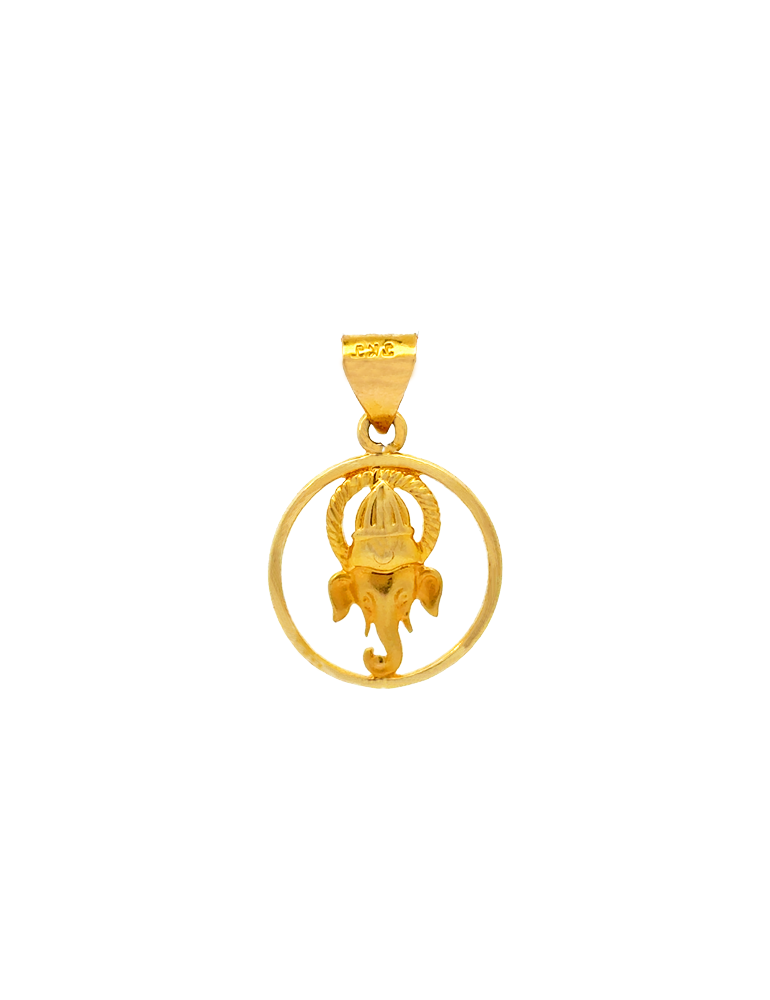 Gold Ganesh Pendant - 22 Karat