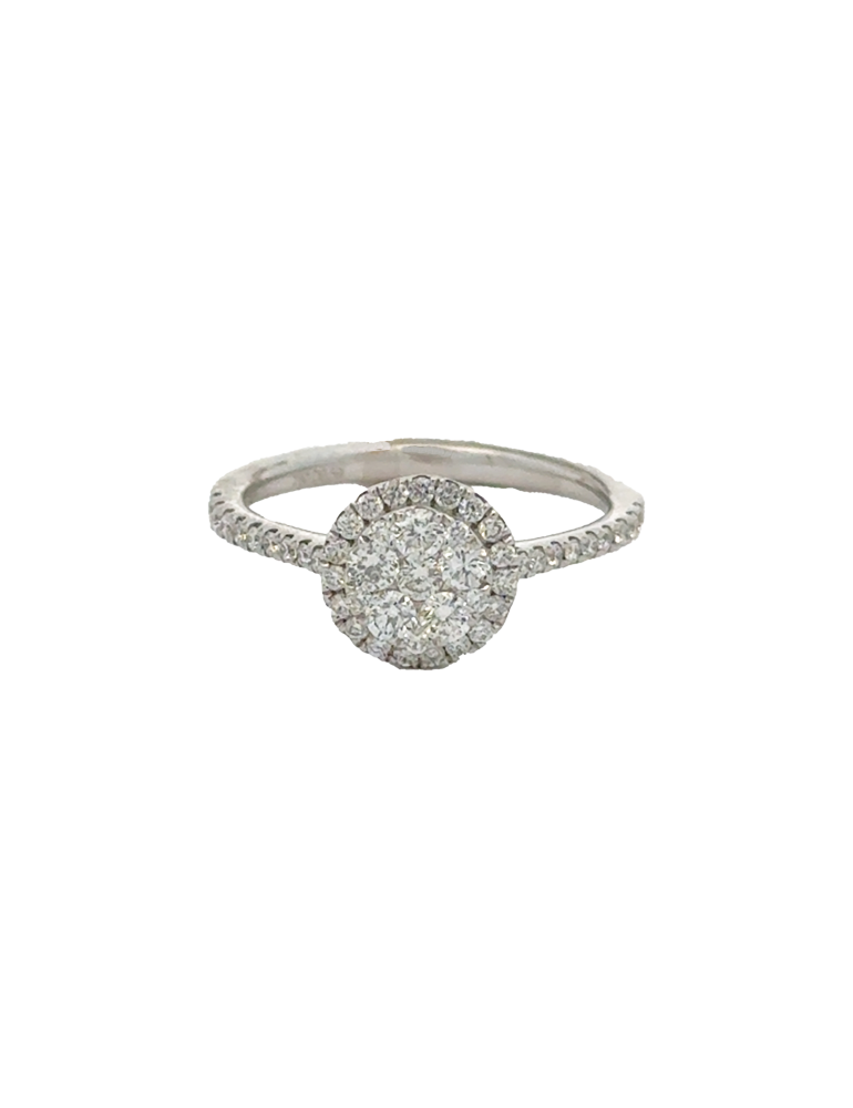 Diamond White Gold Fashion Ring - 18 Kt