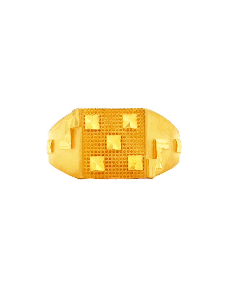 Aarav Square Signet Gold Ring - 22 Karat