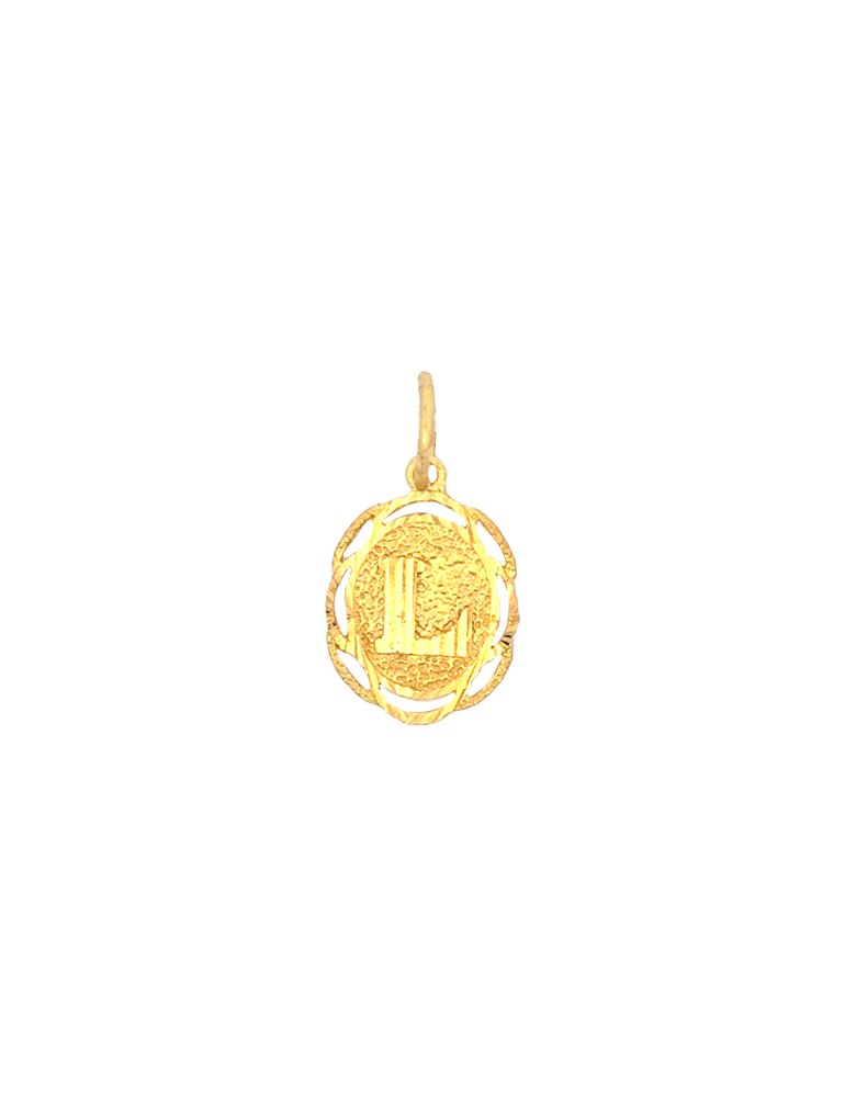 Initial 'L' Gold Pendant - 22 Karat