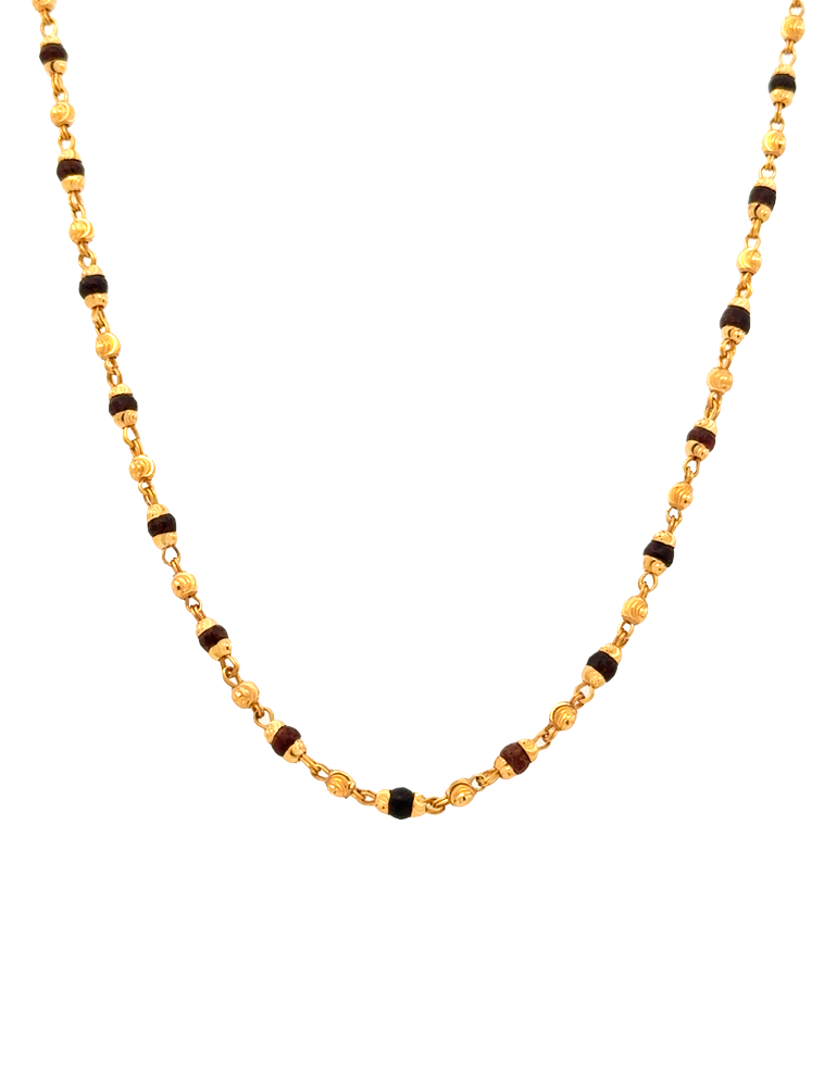 Reva Beaded Tulsi Mala - 22 Karat