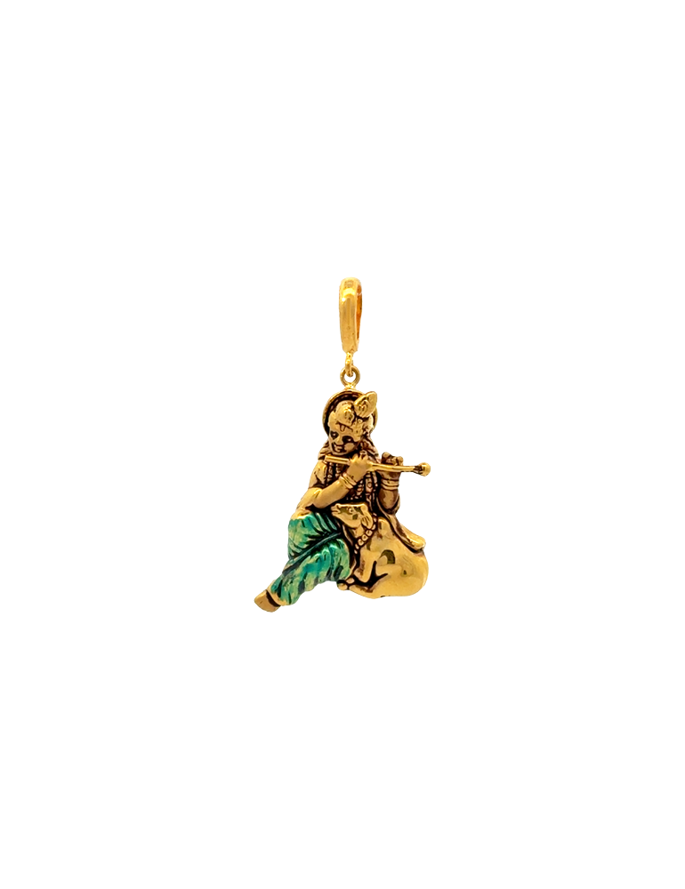 Gold Krishna Pendant - 22K