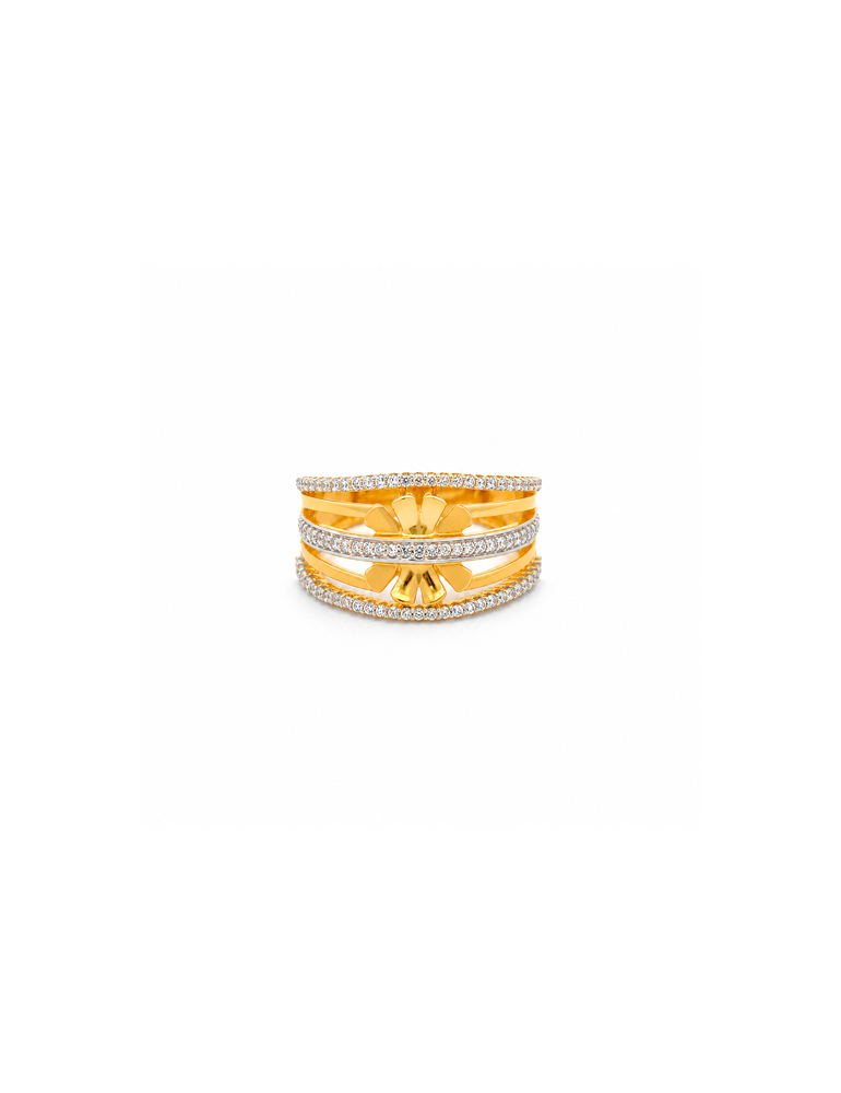 Petal Symphony Gold Ring - 22 Karat