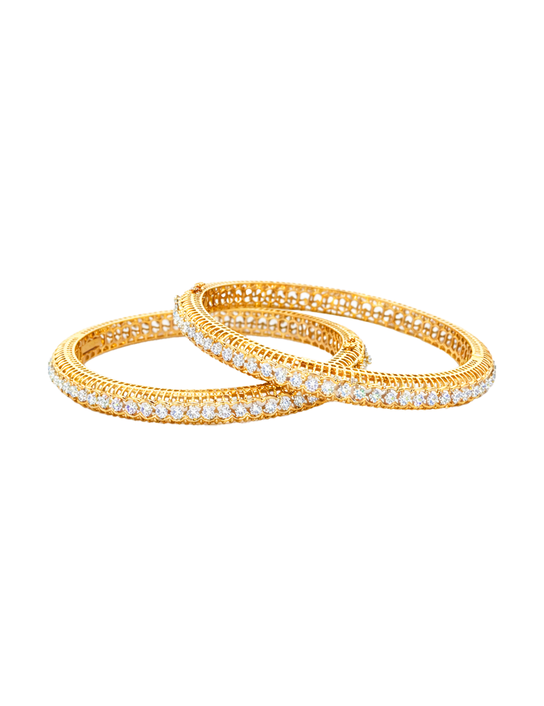 Celestia Diamond Filigree Bangles - 18 Karat