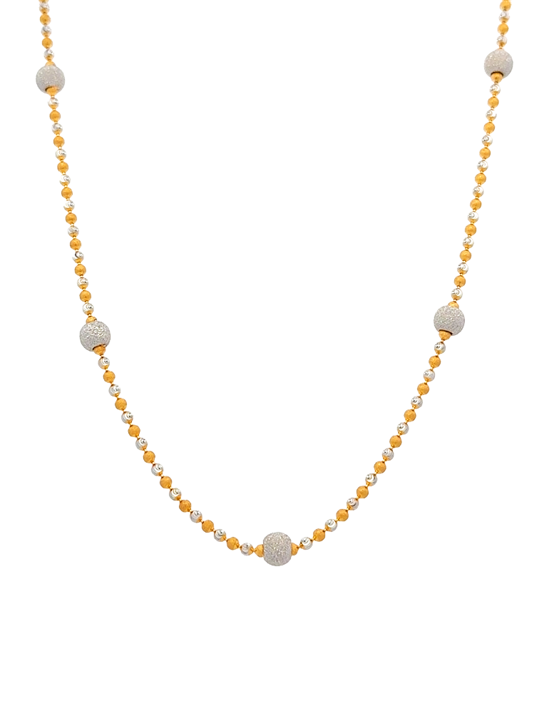 Tarang Frosted Sphere Chain - 22 Karat