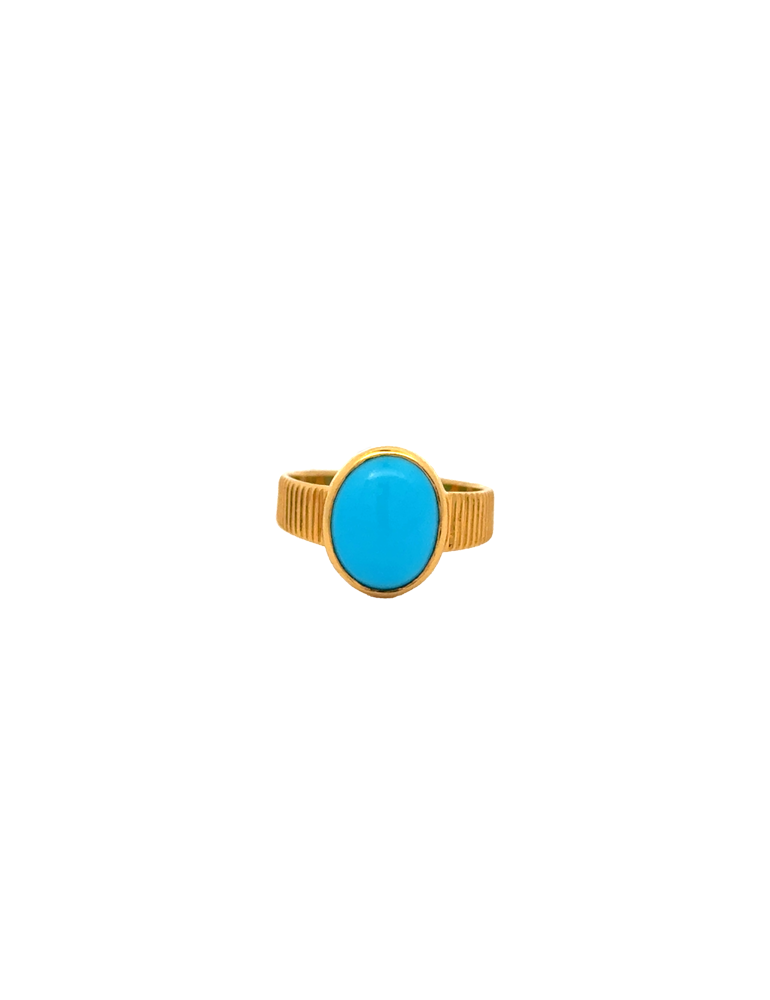 Gold Turquise Ring 22 Karat