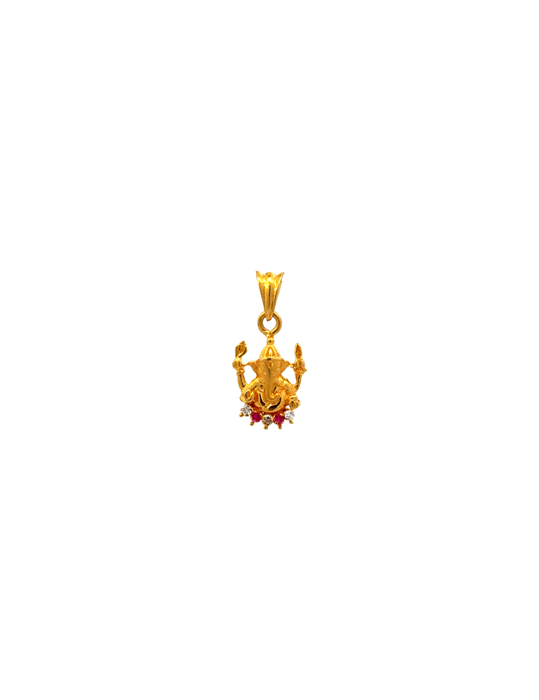 Lord Ganesha Gold Pendant - 22 Karat