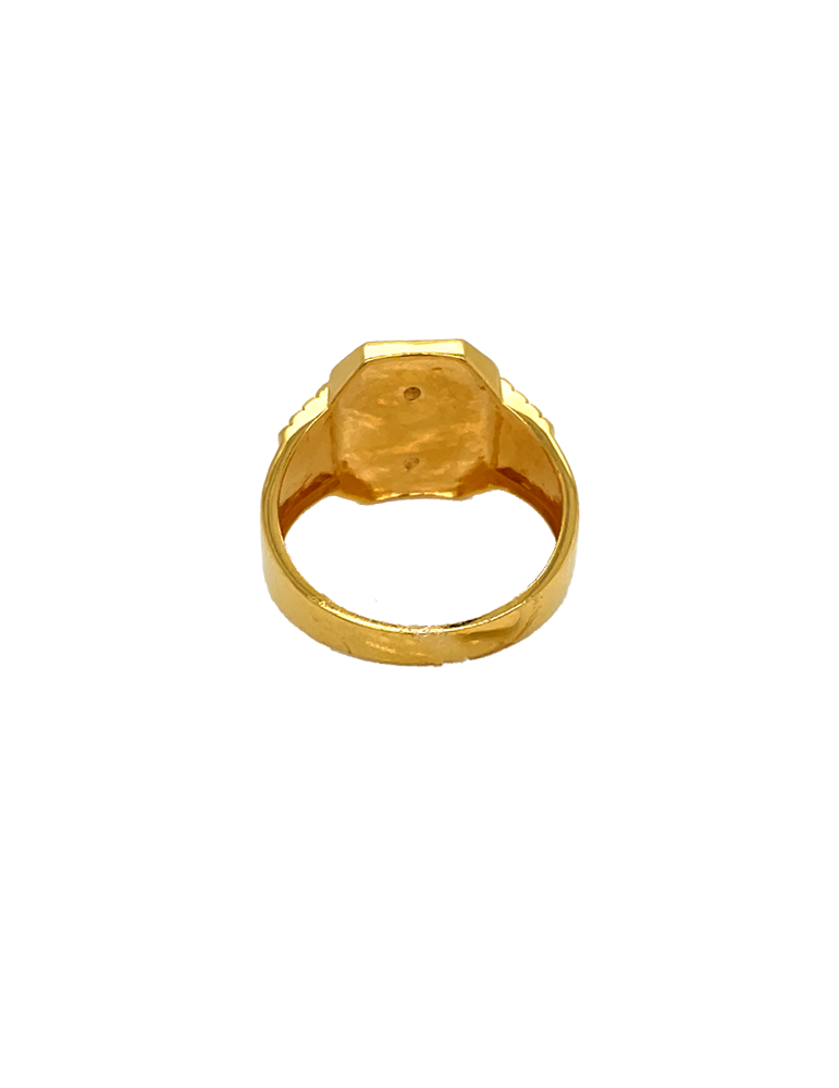 Gold Hanuman Fancy Men's Ring 22 Karat
