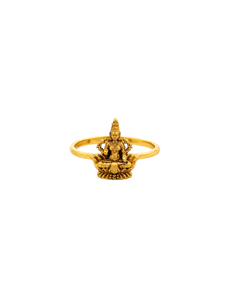 Divine Lakshmi Gold Ring - 22 Karat