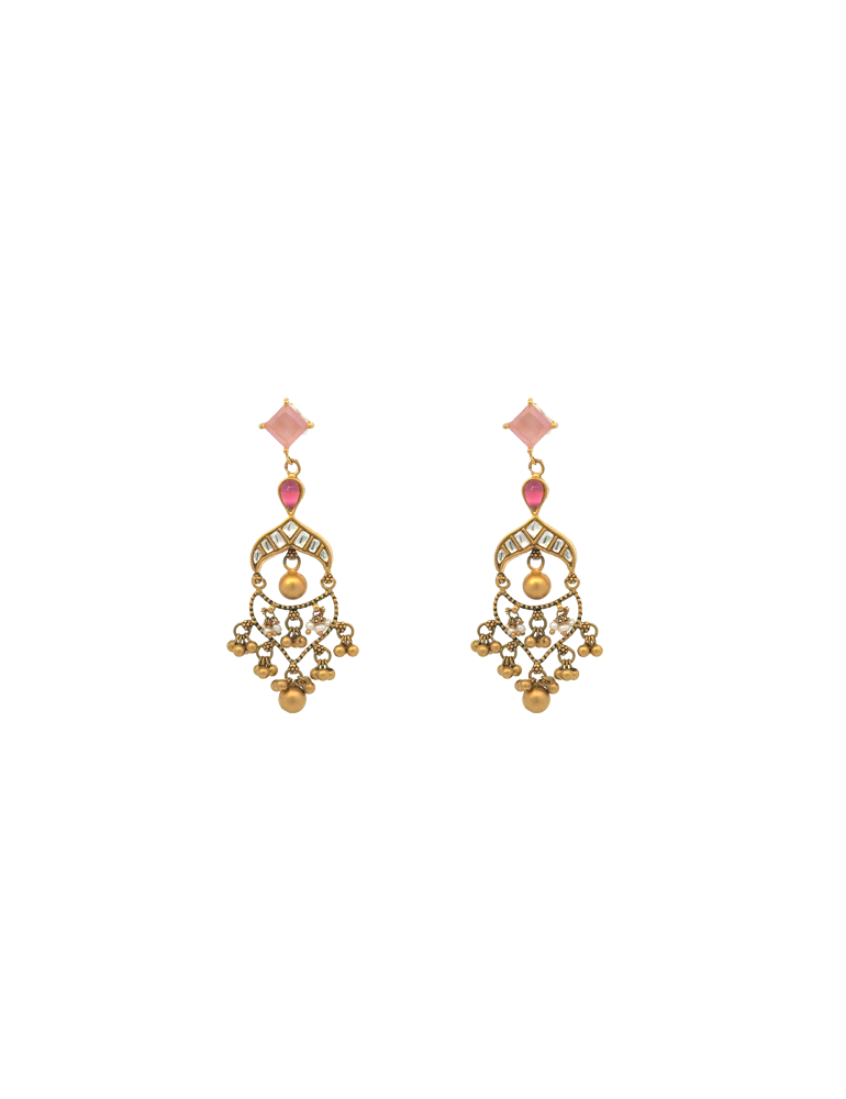 Pink Lotus Chandelier Pendant Set - 22 Karat