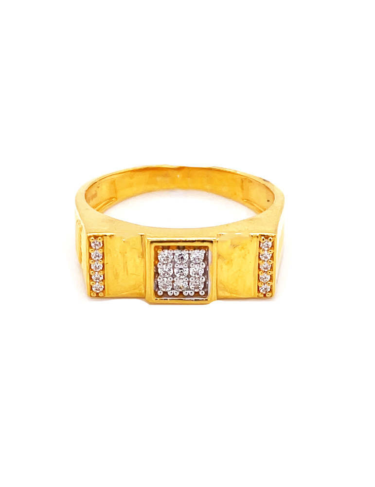 Gold Ring 22 Karat With Cubic Zirconia