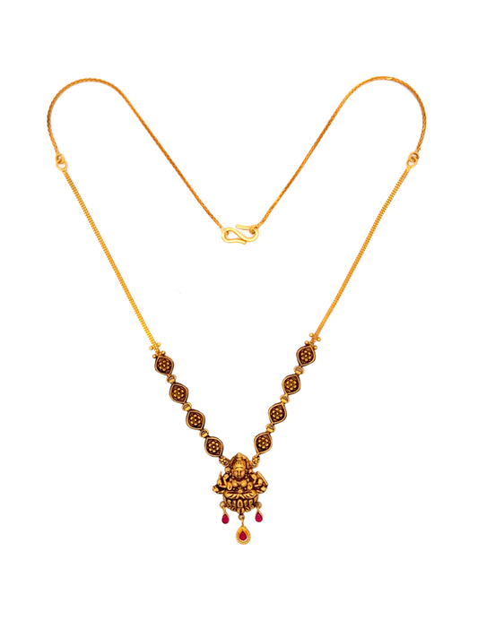 Lakshmi Ratna Temple Necklace - 22 Kt