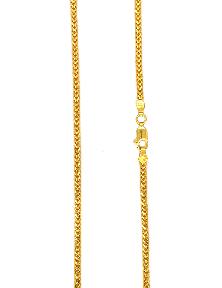 Sleek Chevron Gold Chain - 22 Kt