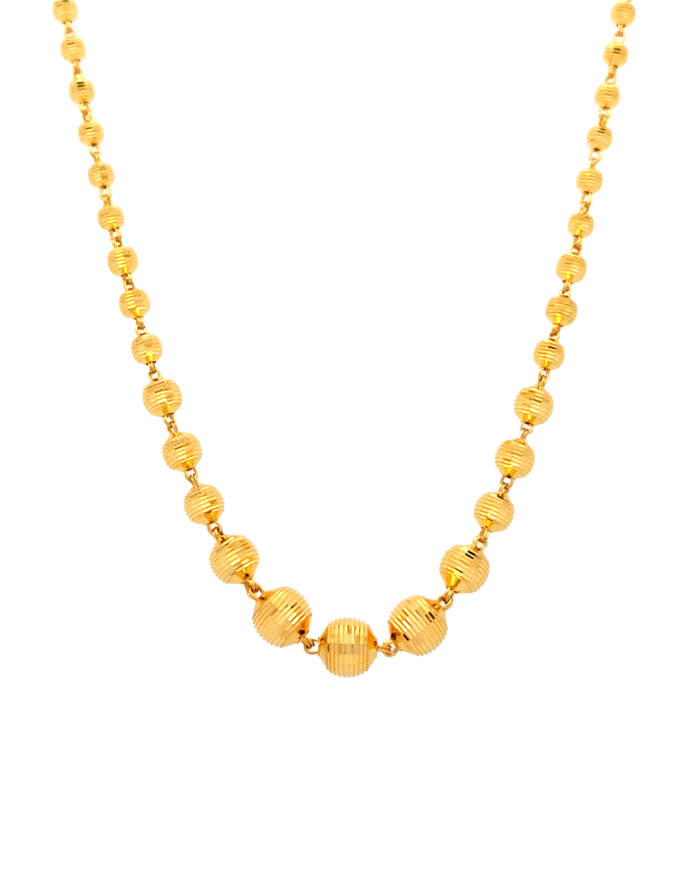 Ripple Bead Gold Chains 22 Kt