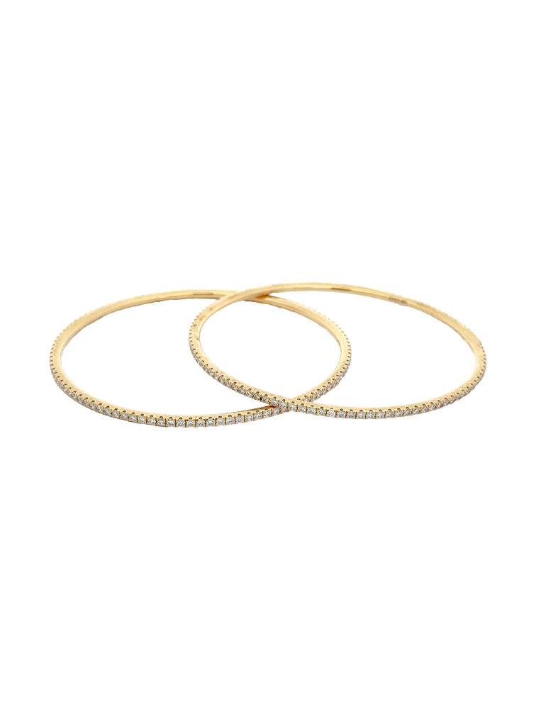 A Pair of Diamond Bangles - 18 Kt