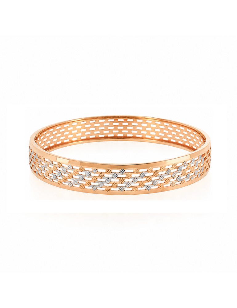 Blush Mosaic Gold Bangle 22K - Set Of 2