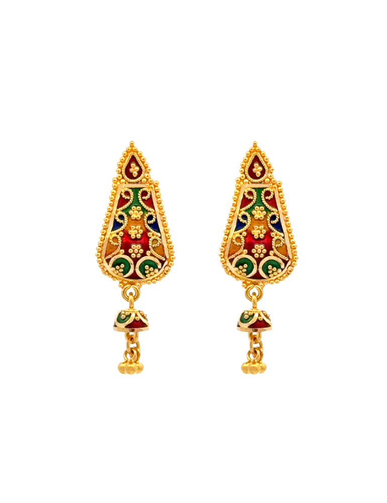 Rangmahal Motif Danglers - 22 Karat