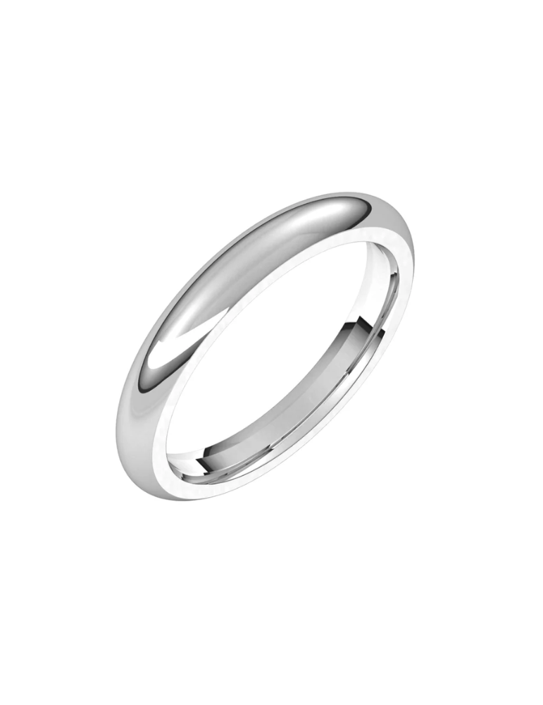 Platinum Half Round Comfort Fit Band