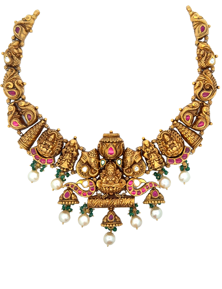 Gold Neckalce with Earrings - 22 Karat