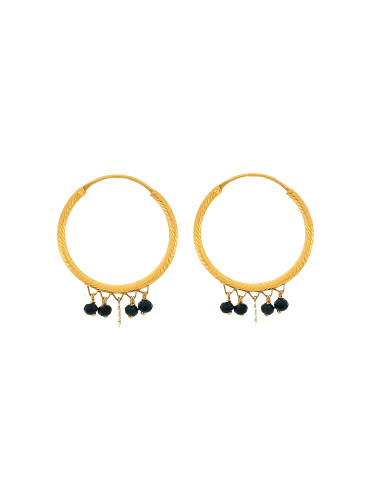 Noorani Beaded Gold Hoops - 22 Karat