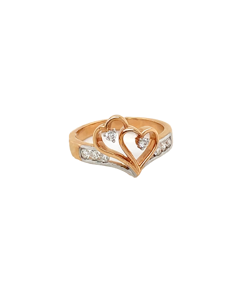Diamond Rose Gold Ring - 18 Kt