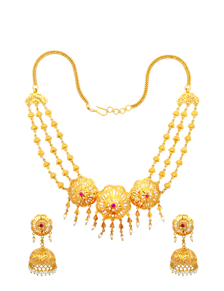 22 KT Yellow Gold Set With Earrings