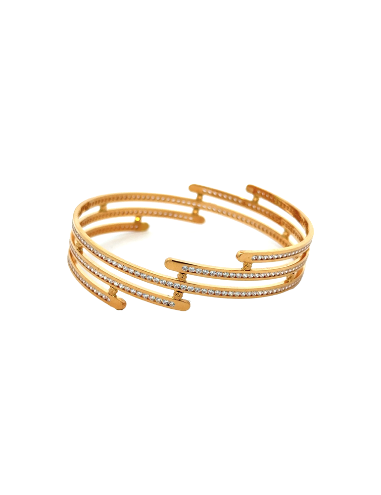 Fancy Gold Bangles 22 Karat - Set Of 2