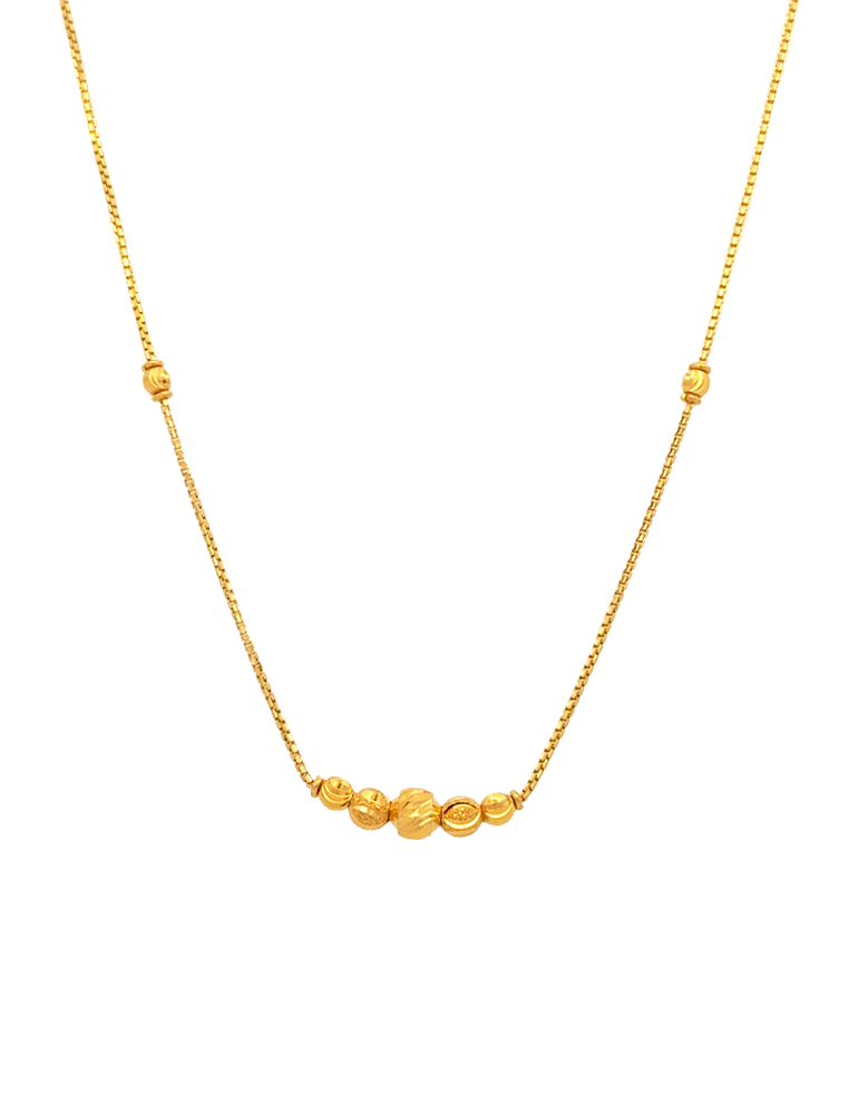 Minimal Luxe Beadline Gold Chain - 22 Karat