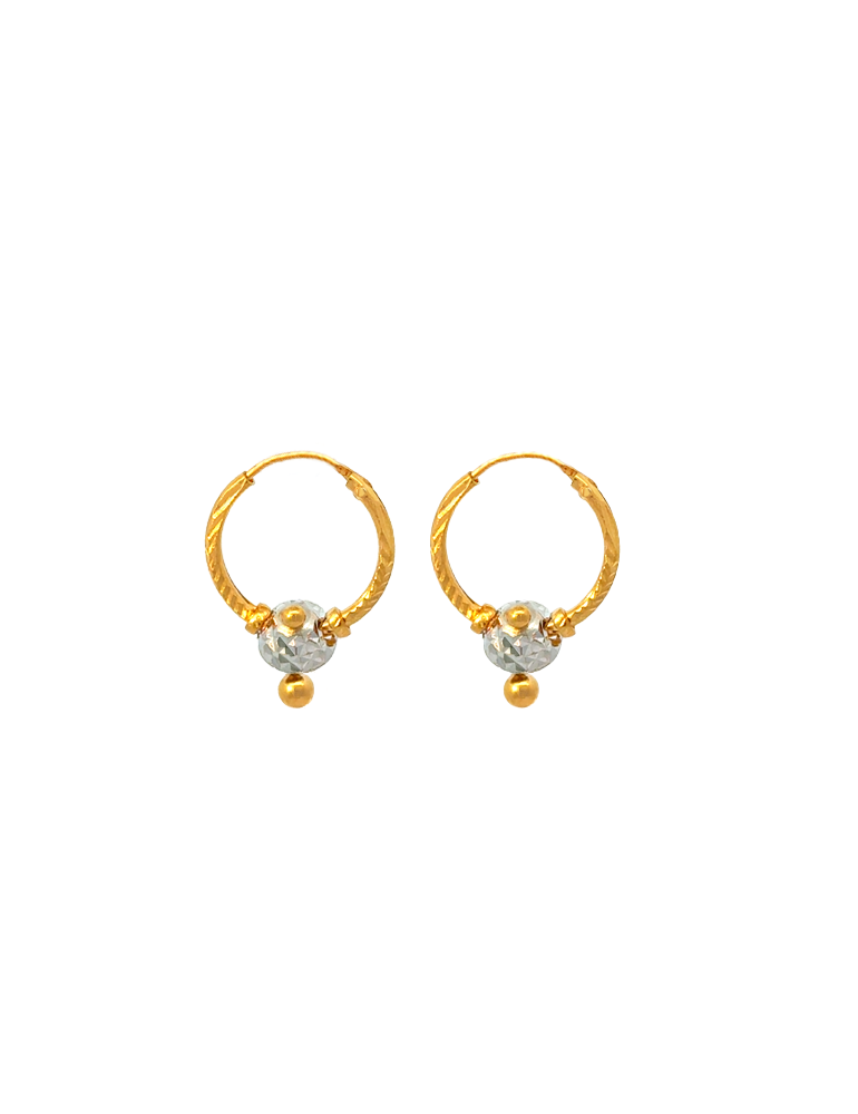 Dual Toned Gold Bali - 22 Karat