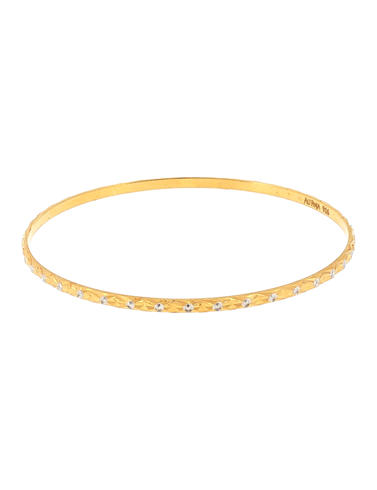 Lunessa Two-Tone Gold Bangles 22 Karat - Set of 2