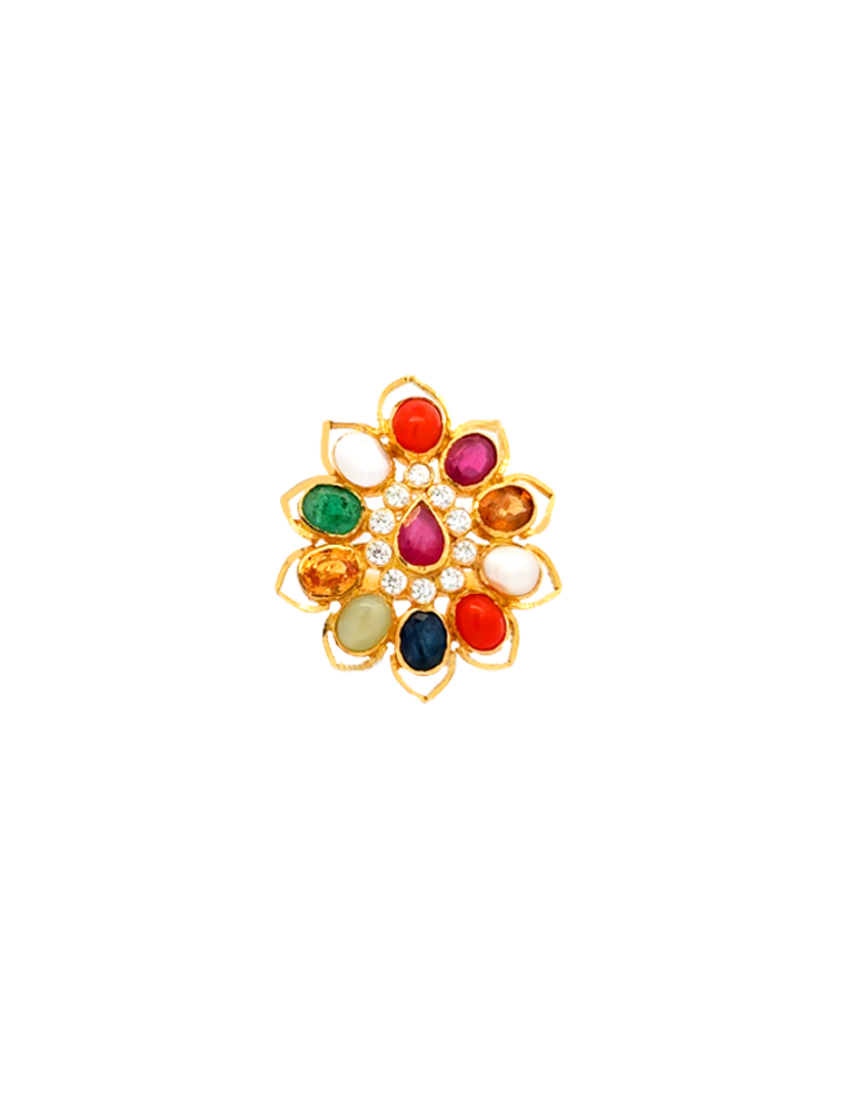 Navrangi Blossom Gold Ring 22 Karat