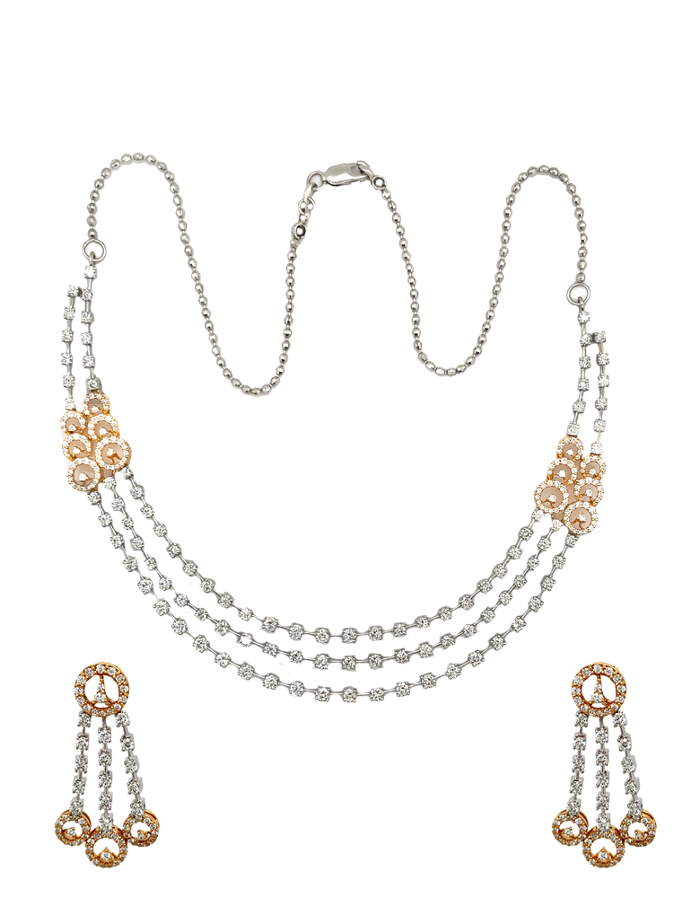 Diamond Set with Earrings 18Kt