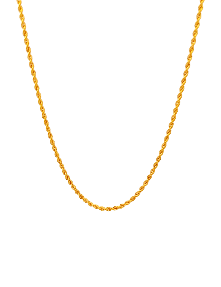 Gold Rope Chain - 22 Kt