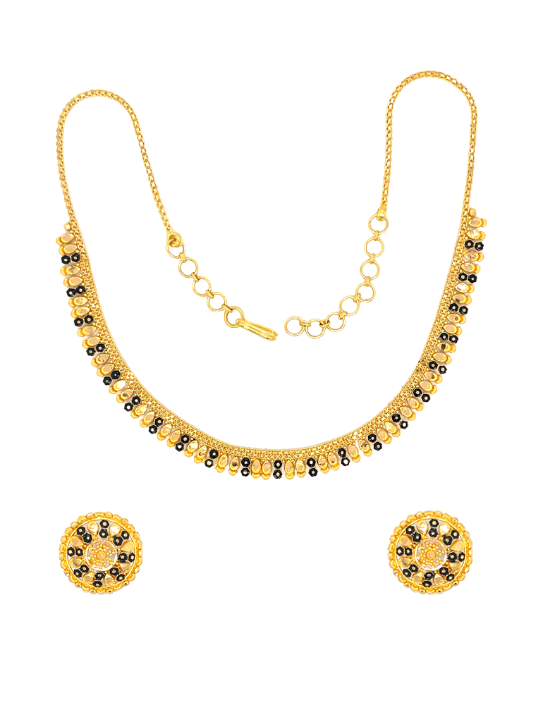 22 KT Yellow Gold Set With Earrings