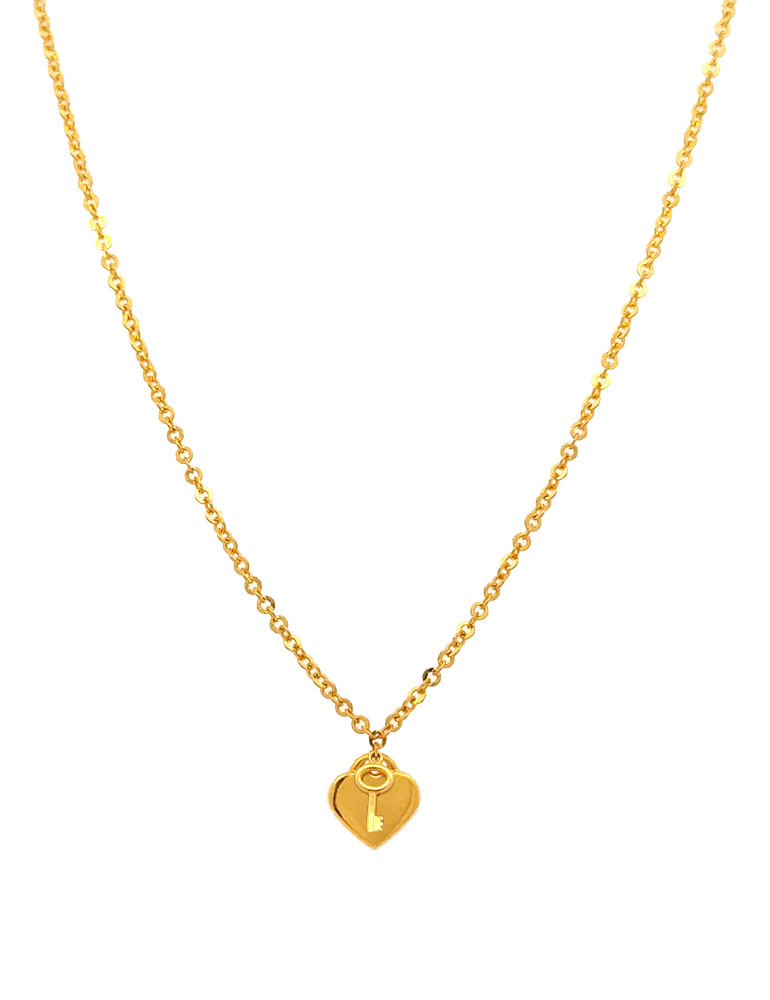 Amora Lockdrop Gold Chain - 22 Karat