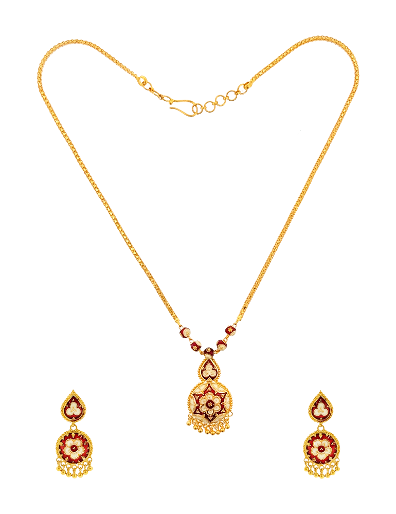 Raktima Reverie Necklace Set - 22 Karat